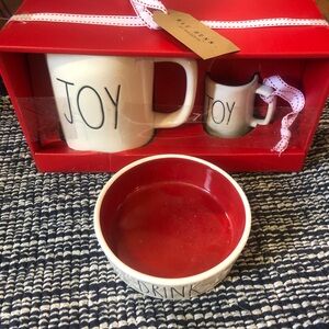 Rae Dunn Lot Cat bowl & Mug Set serving tray